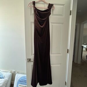 Club L London Strapless Dark Brown Dress
